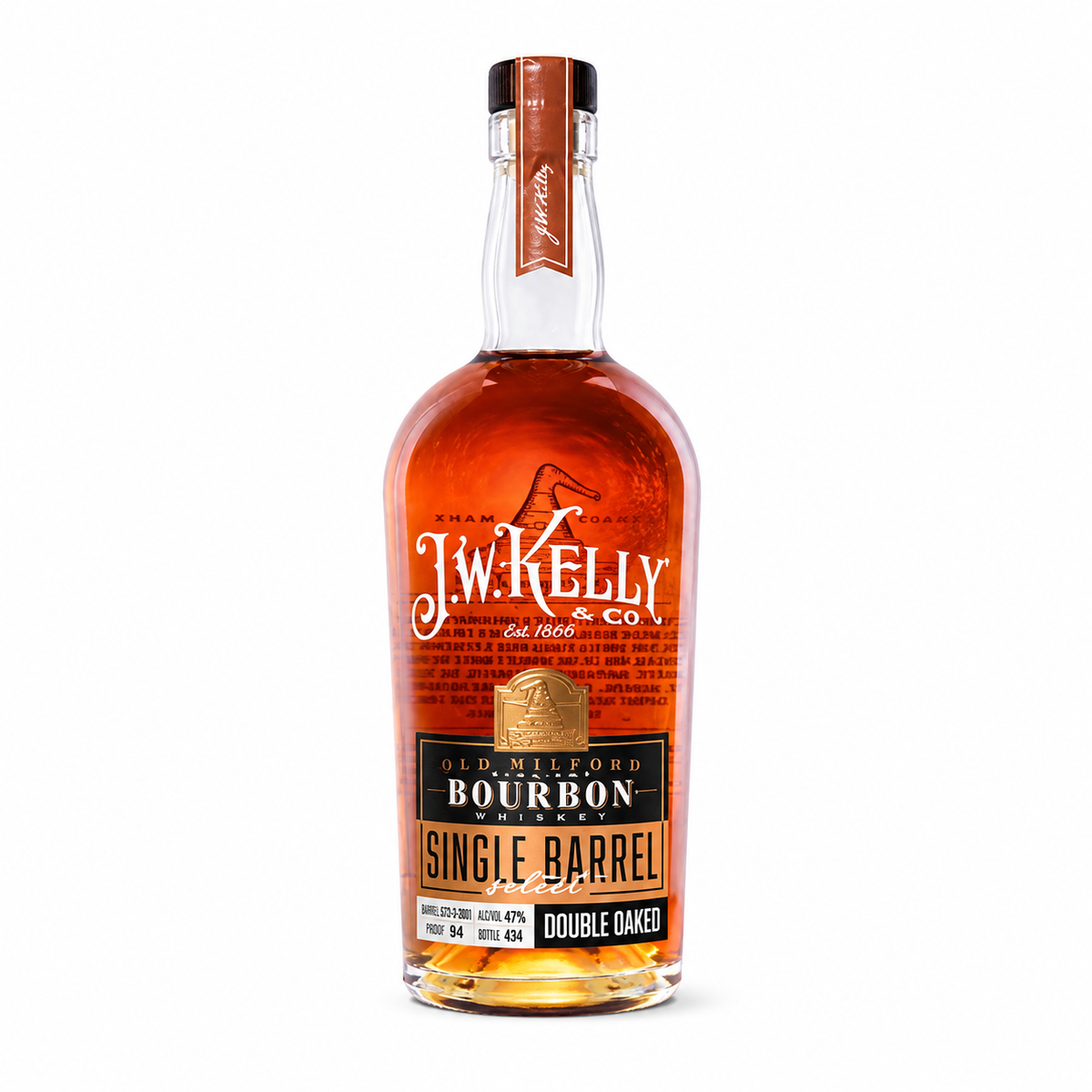 J.W. Kelly Old Milford Double Oaked Single Barrel Bourbon — product image