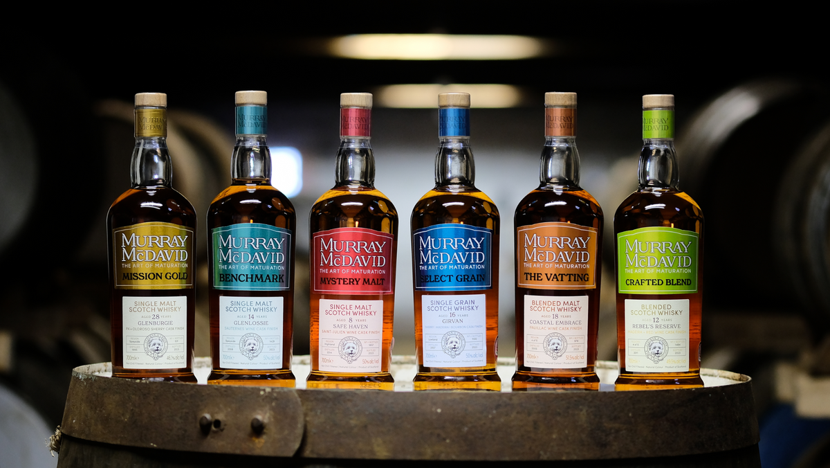 Murray McDavid core range of Scotch whisky bottles